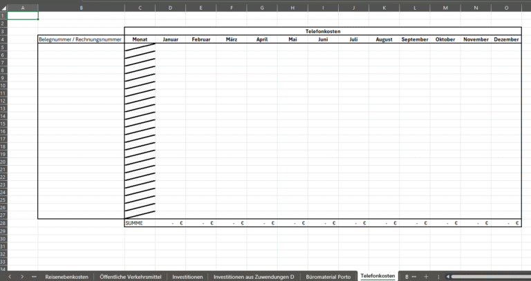Automatische Excel EKS Vorlage Ausgaben